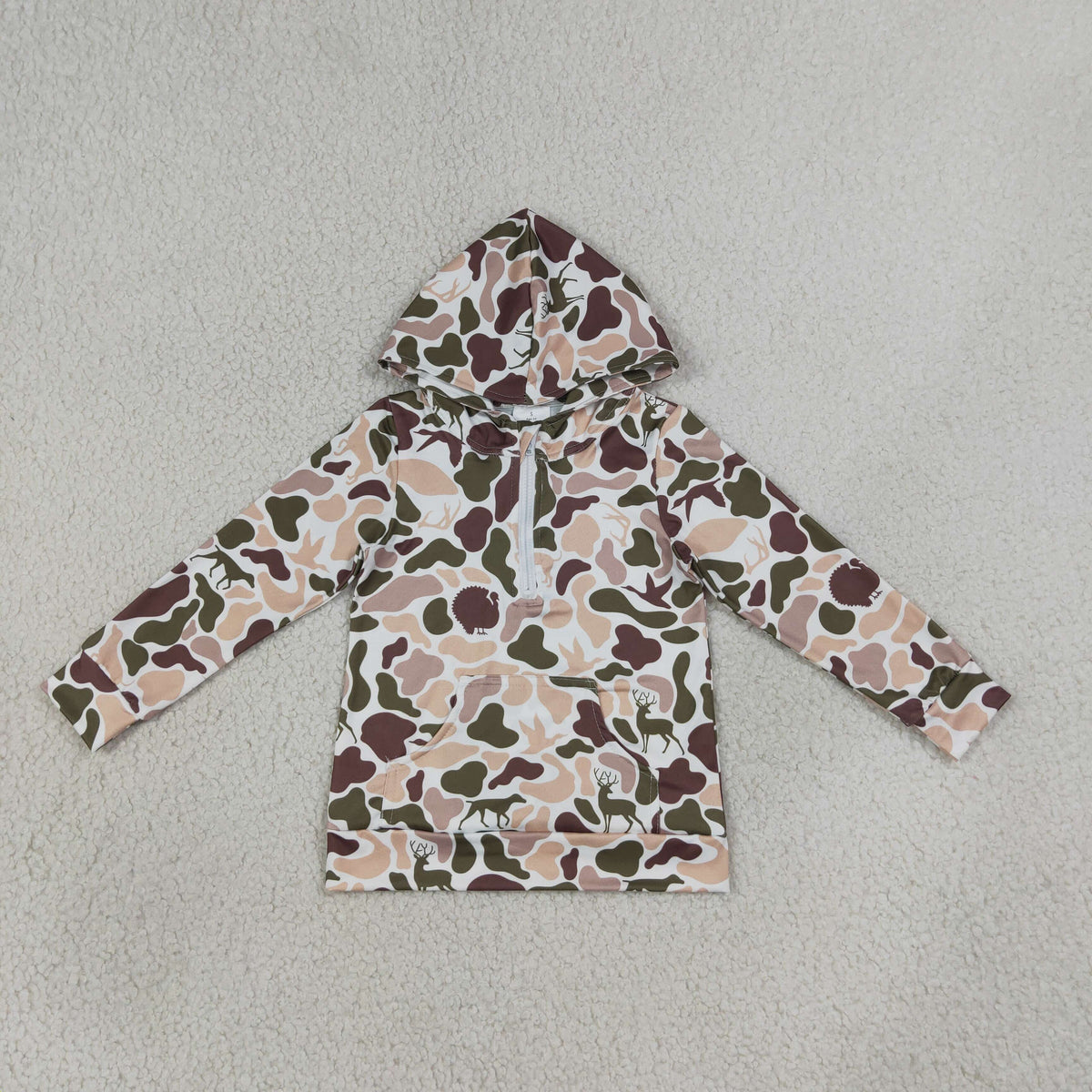 Sibling Baby Boys Adult Woman Ducks Dogs Camo Zipper Hoodie Pockets Hunting Pullovers Shorts