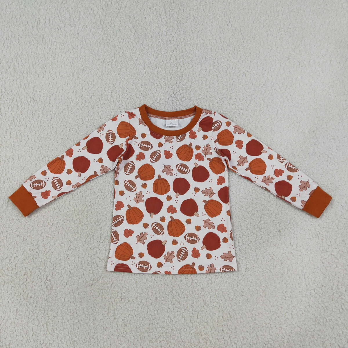Baby Boys Kids Long Sleeves Pumpkins Football Shirt Fall Tops Clothes