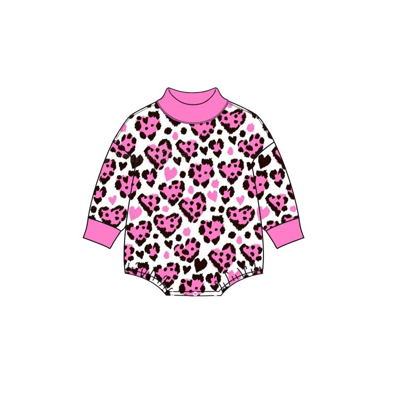 Moq 5 Preorder Baby Girls Infant Long Sleeves Hearts Valentine Romper Pink Clothes