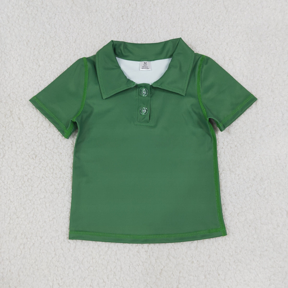 Baby Girls Kids Short Sleeves Green Buttons Yoga Active Shirt Tops