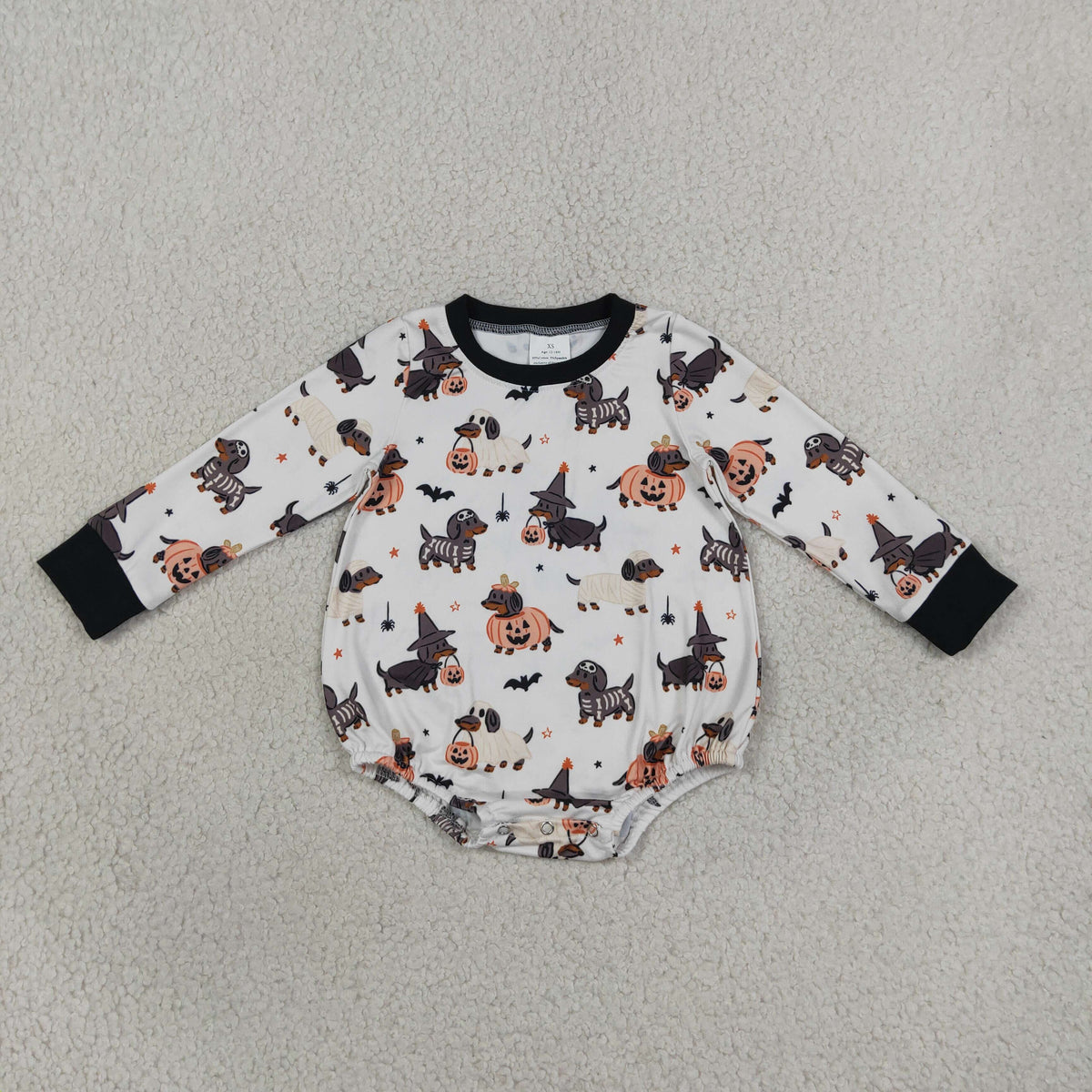 Baby Boys Infant Halloween Dogs Pumpkins Bubble Romper Clothes