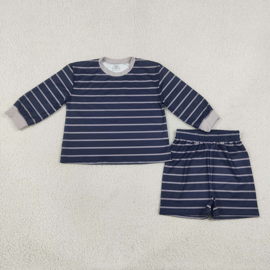 Baby Girls Kids Long Sleeves Stripes Shirt Shorts Black Set Yoga Active Clothes