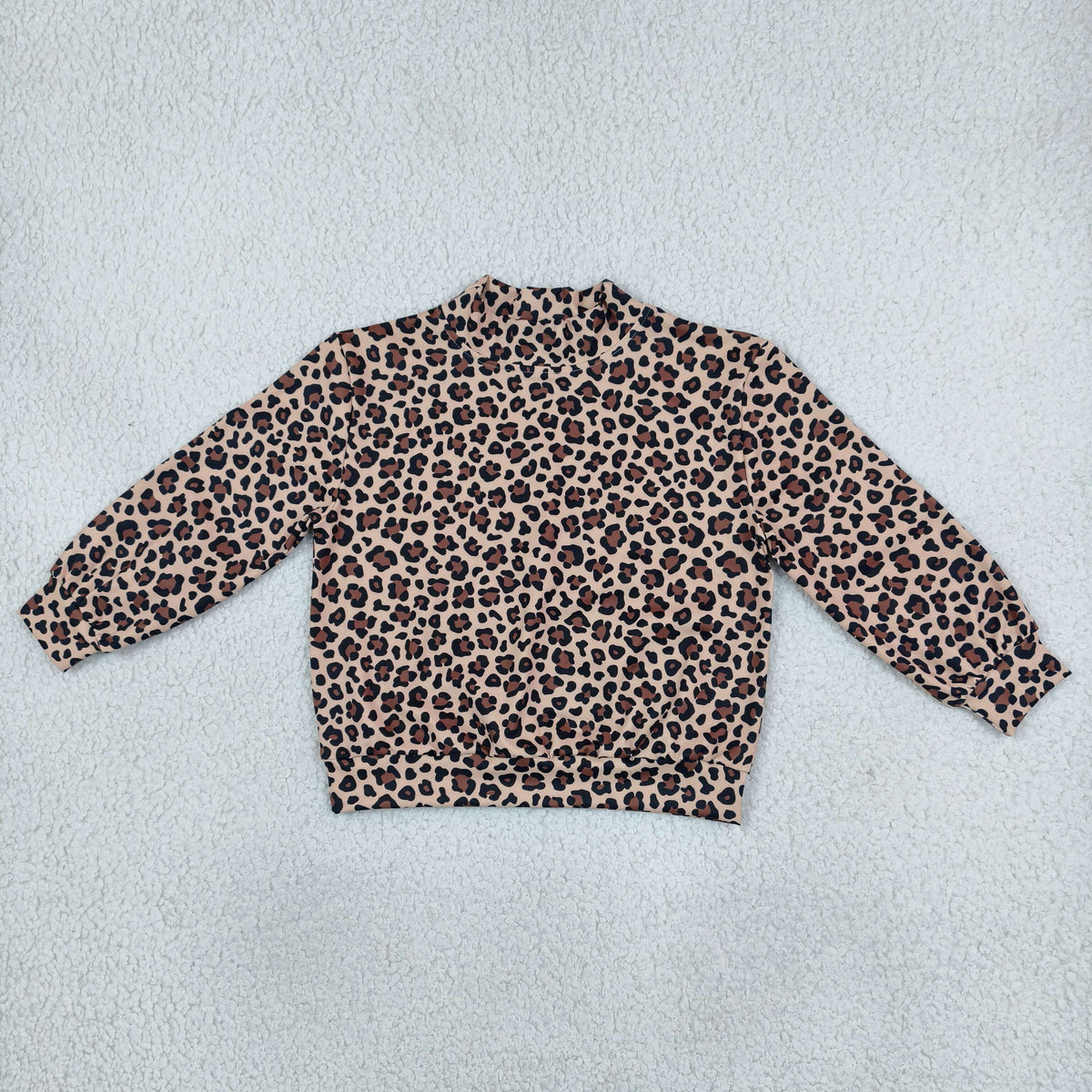 Baby Girls Kids Long Sleeves Leopard Yoga Active Shirt Mock Neck Tops