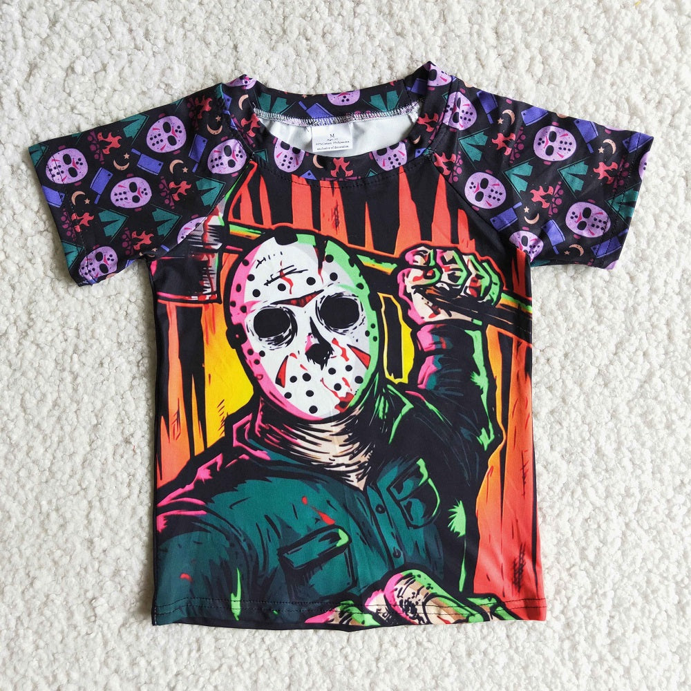 Promotion Baby Boy Short Sleeves Halloween Tops Shirt