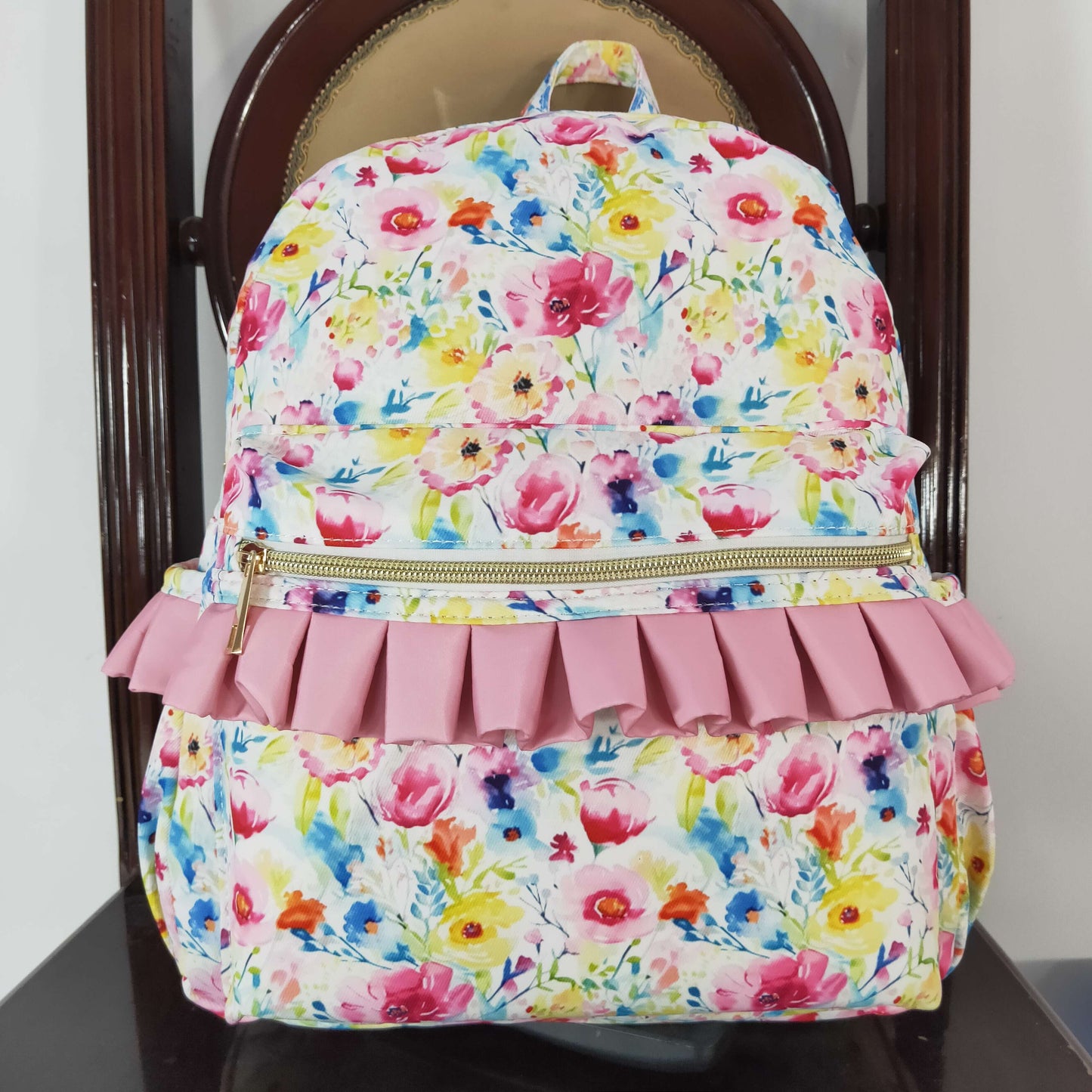 USA Shop Baby Kids Flower School Ruffle Backpack Bag