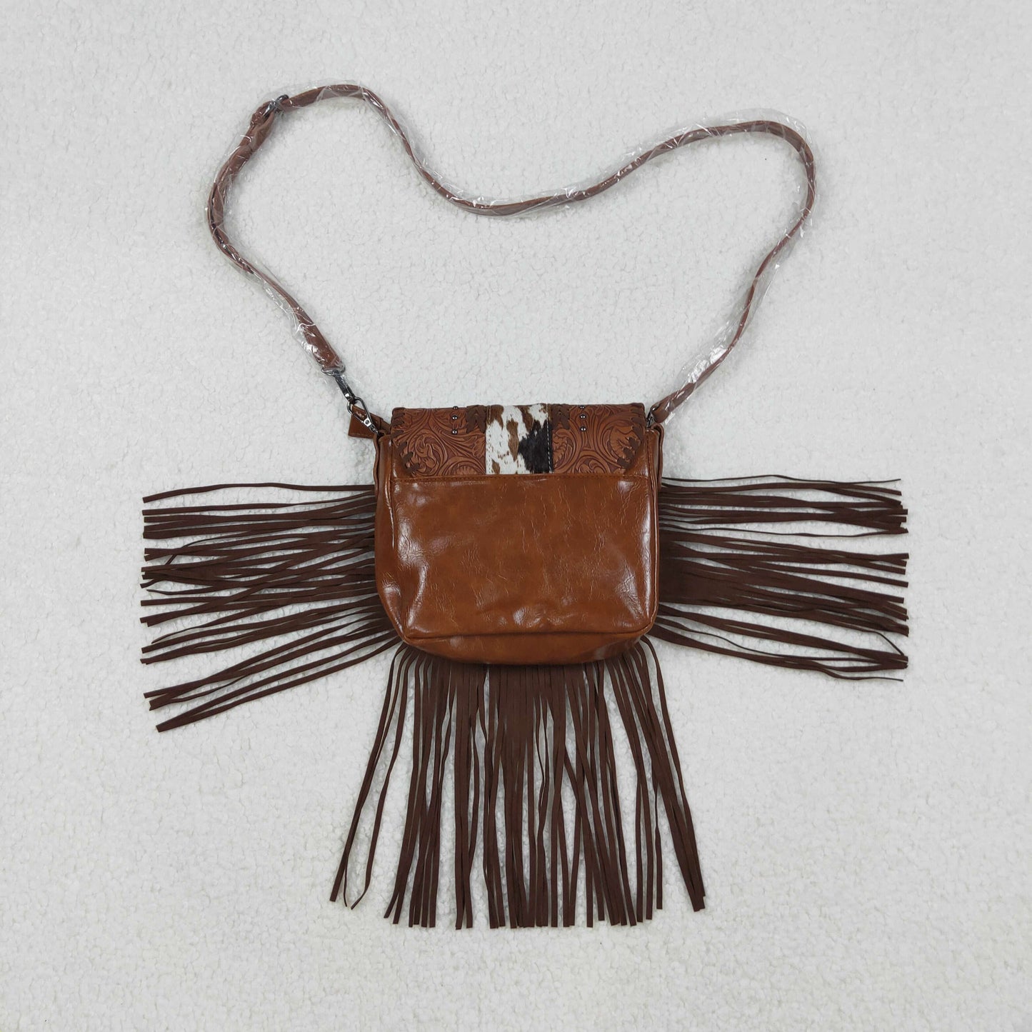 USA Shop Western Cowhide Leather Fringe Crossbody Bag
