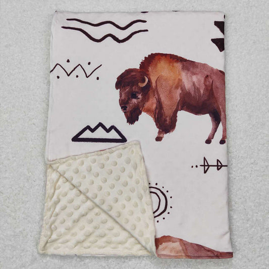 USA Shop Baby Kids Western Cow Print Minky Blanket