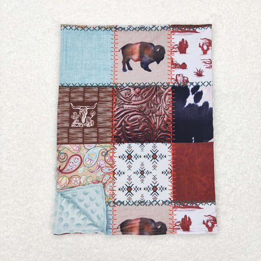 USA Shop Baby Kids Western Cows Minky Blanket