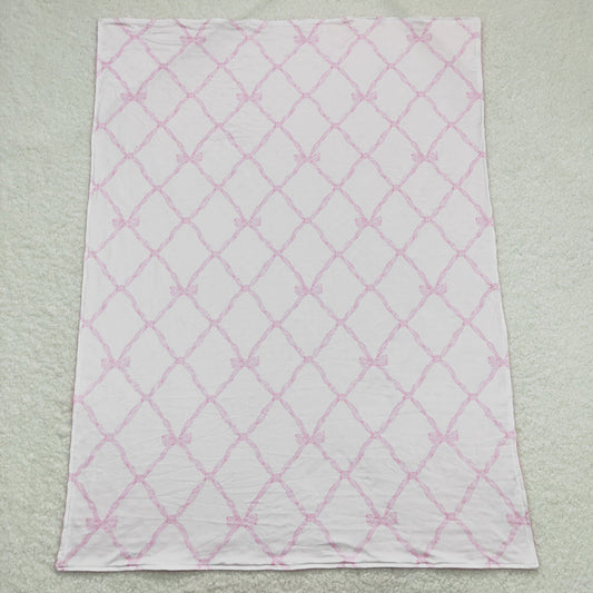 USA Shop Baby Girls Kids Pink Bows Minky Blanket