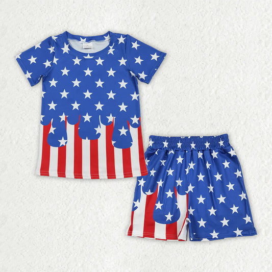 Sibling Baby Boys Girls Stars Stripes Shirt Shorts 4th of July Set Dress Clothes