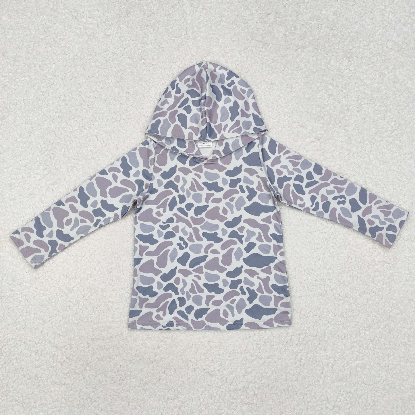 USA Shop Baby Boys Kids Long Sleeves Grey Camo Hoodie Shirt Pullover