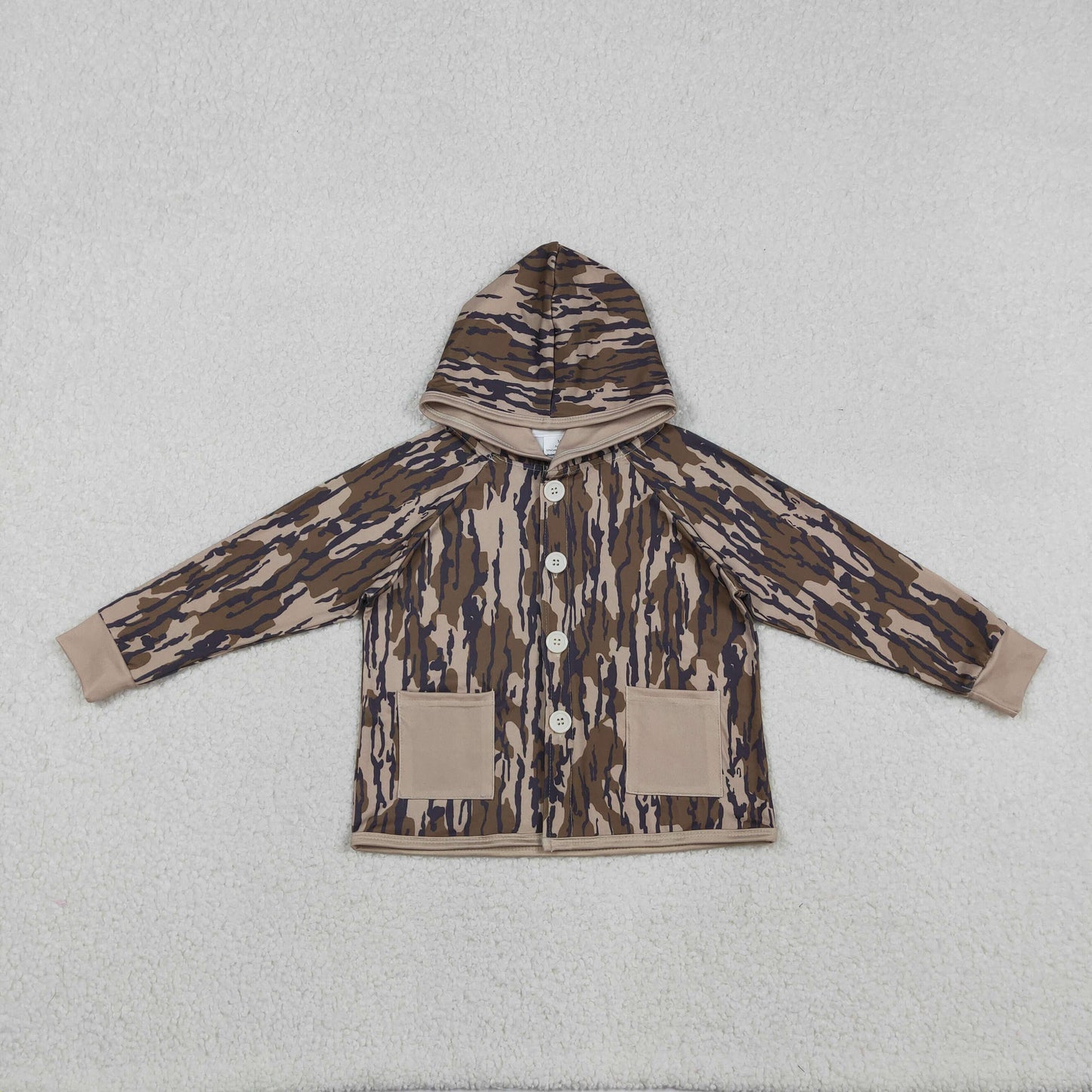 Sibling Baby Boys Kids Southern Camo Print Hoodie Pockets Buttons Shirts Coats