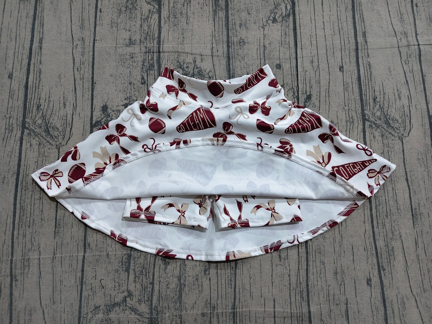 Preorder Baby Girls Kids Football Bows Cheer Skirt Shorts Bottoms Yoga Active Team Clothes