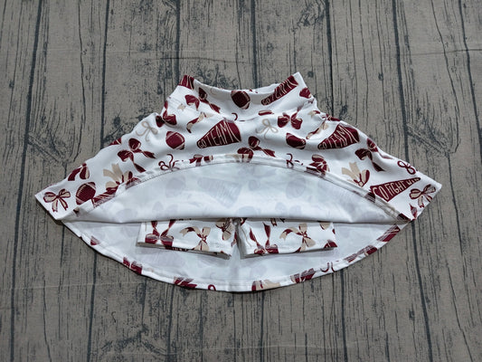 Preorder Baby Girls Kids Football Bows Cheer Skirt Shorts Bottoms Yoga Active Team Clothes