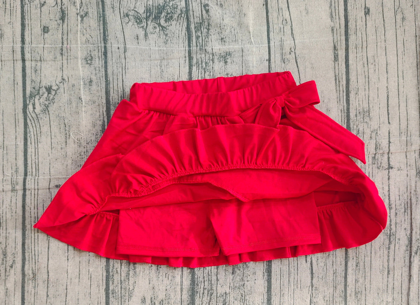RTS Baby Girls Kids Red Ruffle Skirt Shorts Yoga Active Skort Bottoms