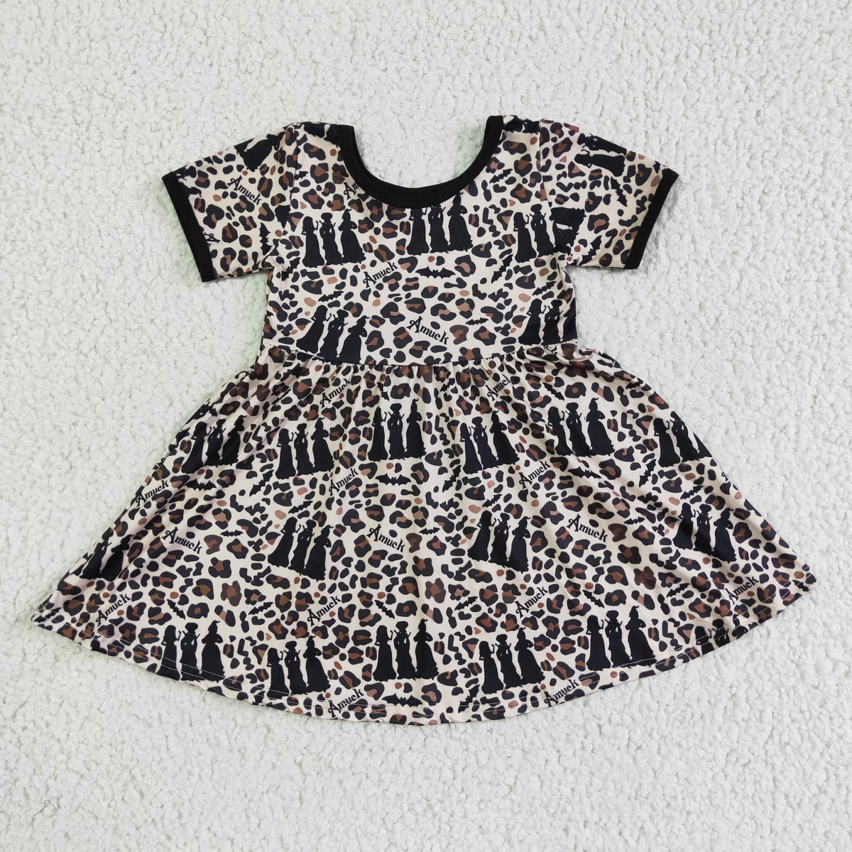 Promotion Baby Girl Halloween Leopard Twirl Dress