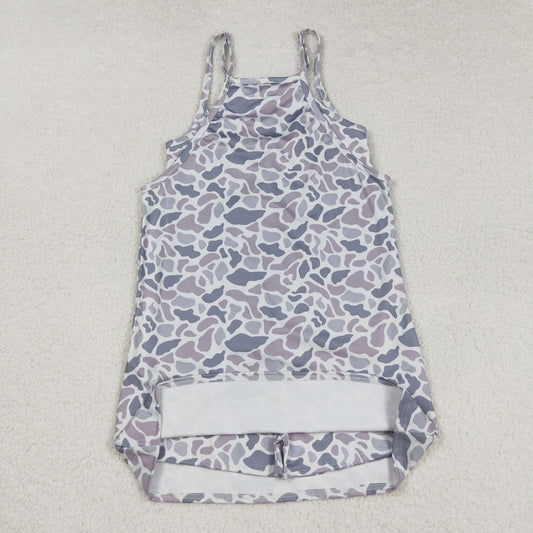 USA Shop Adult Women Strap Grey Camo Yoga Active Pockets Knee Length Dress