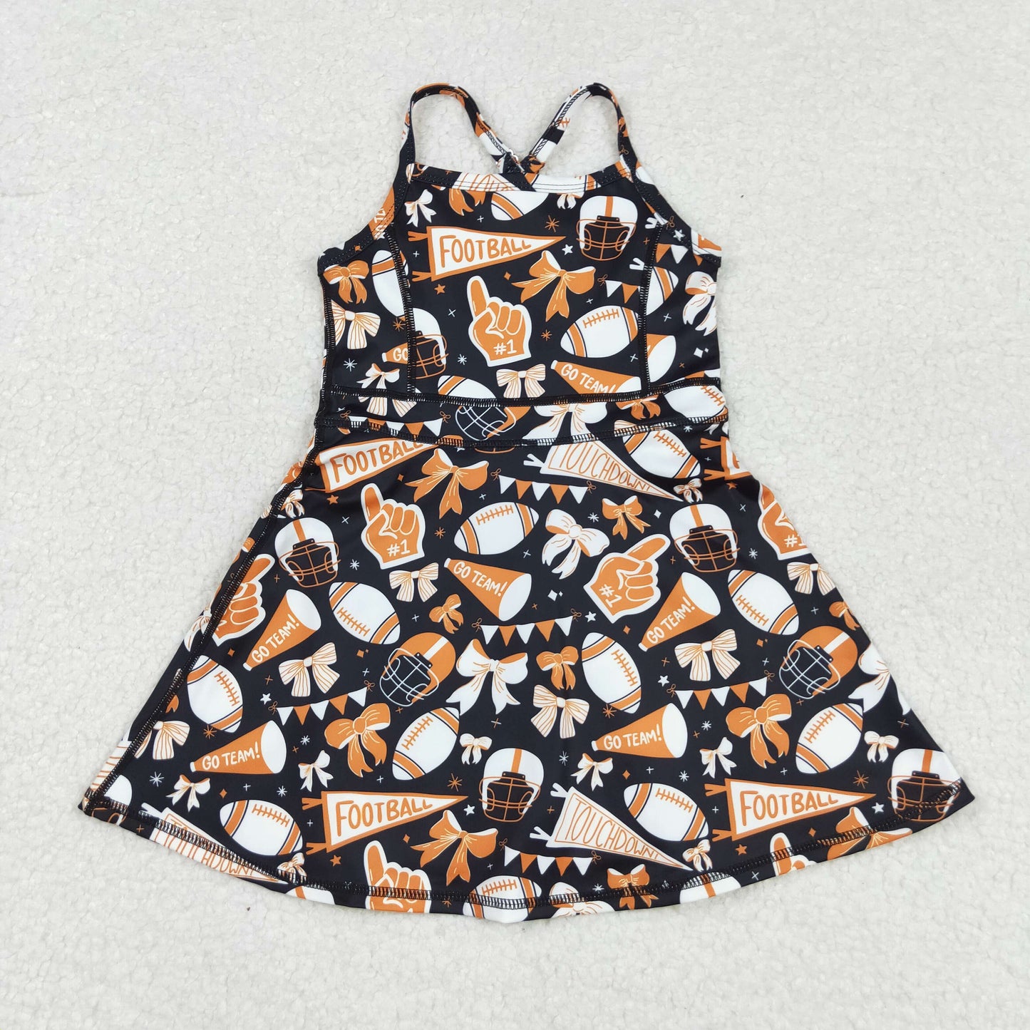 RTS Sibling Baby Girl Kids Sleeveless Cheer Team Knee Length Yoga Active Dresses