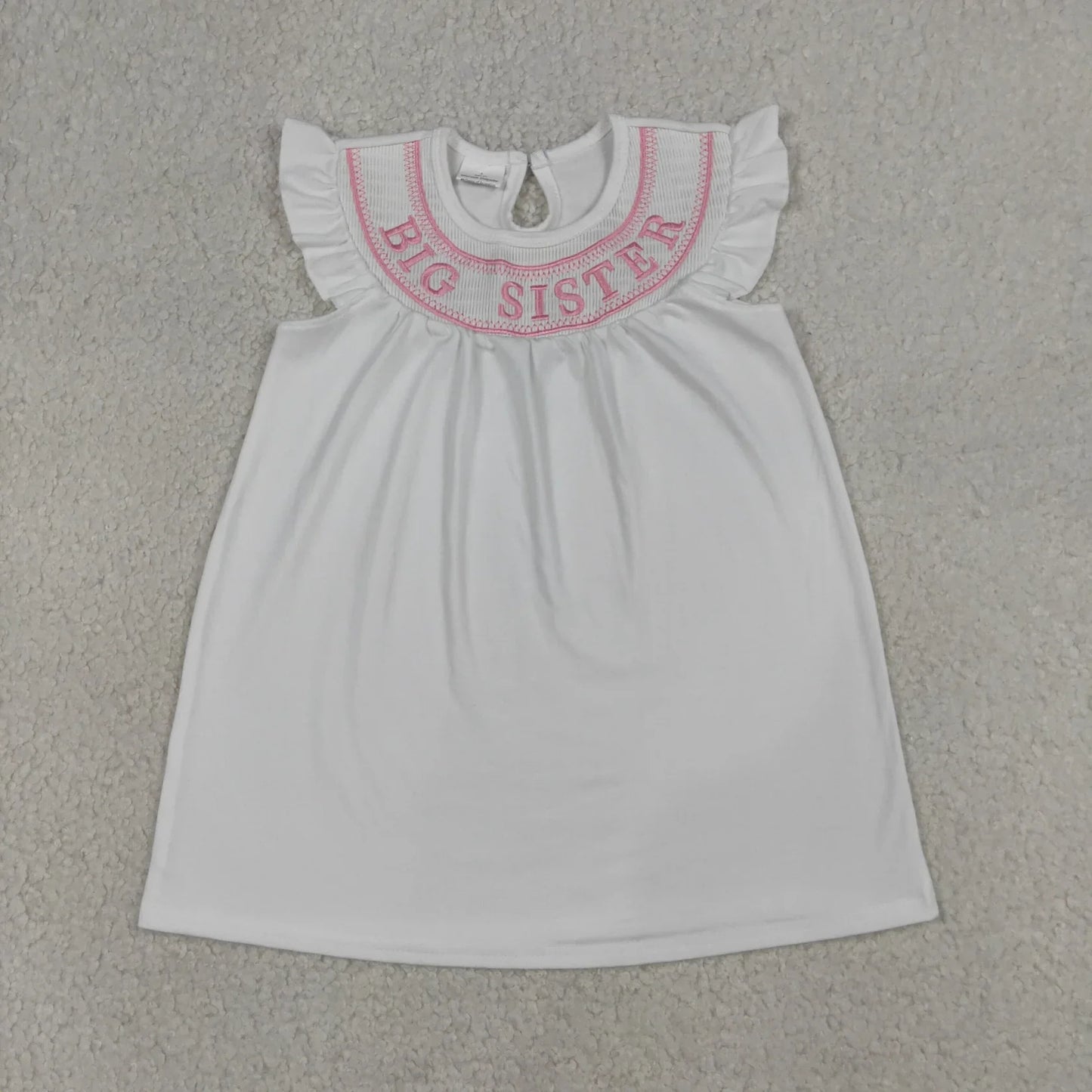 Sibling Baby Girls Kids Short Sleeves Embroidery Sister Dress Set Clothes