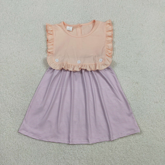 Sibling Baby Girls Kids Sleeveless Stripes Knee Length Dress Romper Summer Clothes