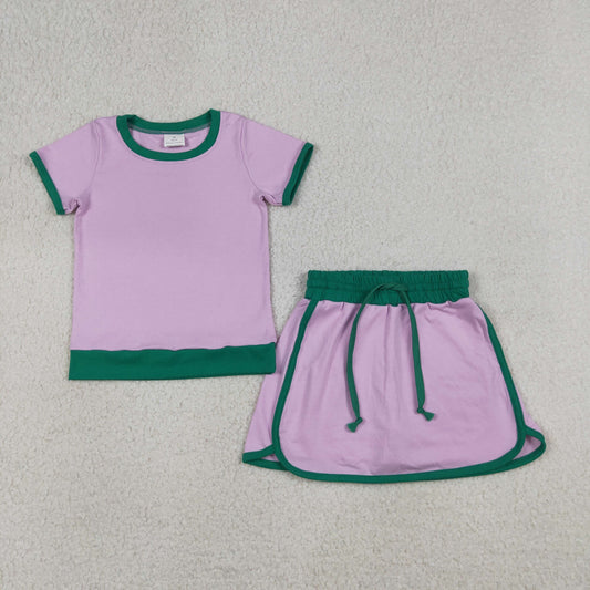 Sibling Baby Girls Kids Short Sleeves Shirts Skirts Shorts Cotton Sets Summer Clothes