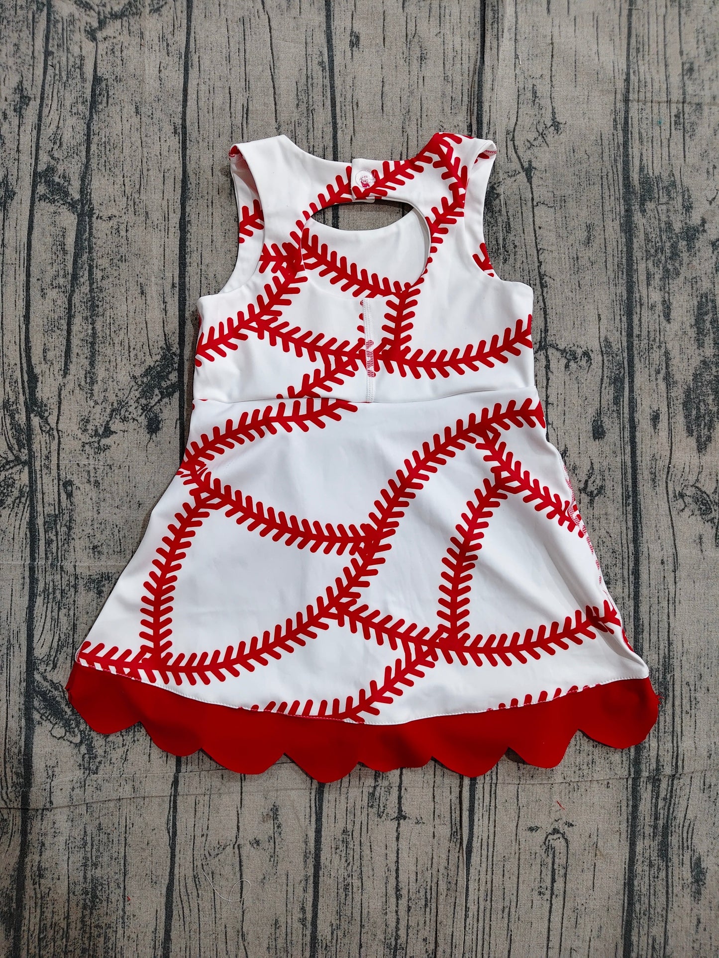 Preorder Baby Girls Kids Baseball Red Bows Shorts Knee Length Yoga Active Dress