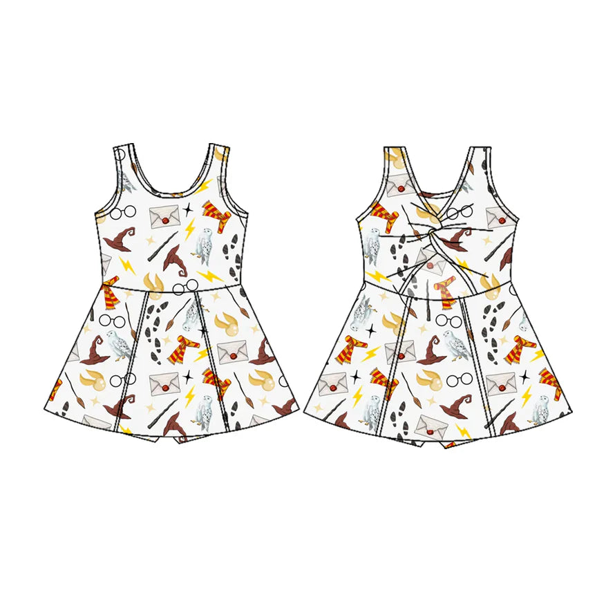 Preorder Baby Girls Kds Sleeveless Magic Shorts Dress Yoga Active Clothes ( Moq 5 )