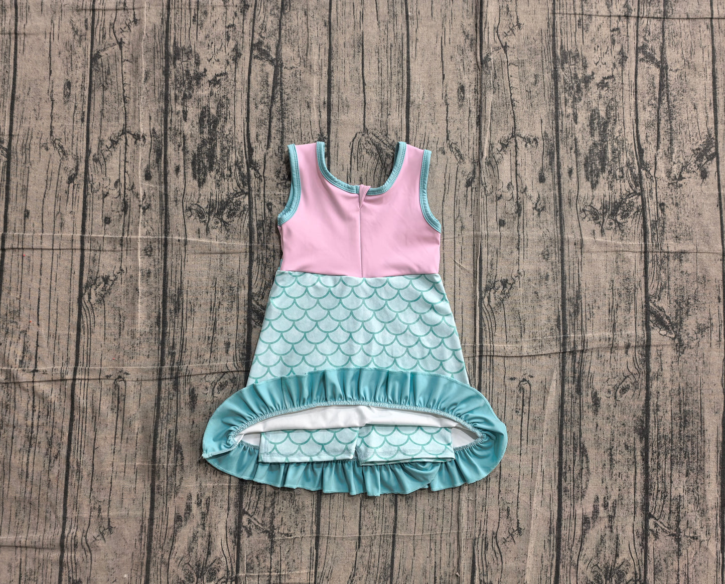 Preorder Baby Girls Kids Yoga Active Shorts Knee Length Mermaid Dress Scallop Clothes