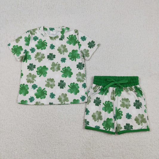 Sibling Baby Girls Kids Green Clovers Shirts Shorts Pants St Patrick Sets Clothes