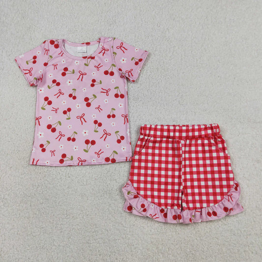 Sibling Baby Girls Kids Short Sleeves Flower Bows Goose Shirts Shorts Sets Pajamas Clothes