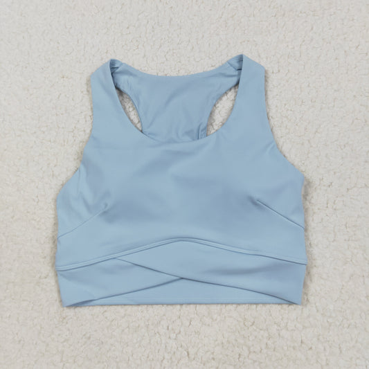 USA Shop Adult Women Blue Sleeveless Yoga Active Vest Tops Clothes