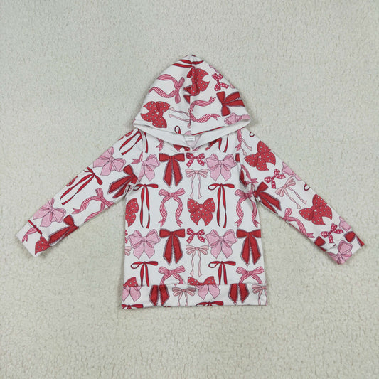 Sibling Baby Girls Kids Hearts Bows Zipper Romper Hoodie Shirt Set Valentine's Clothes