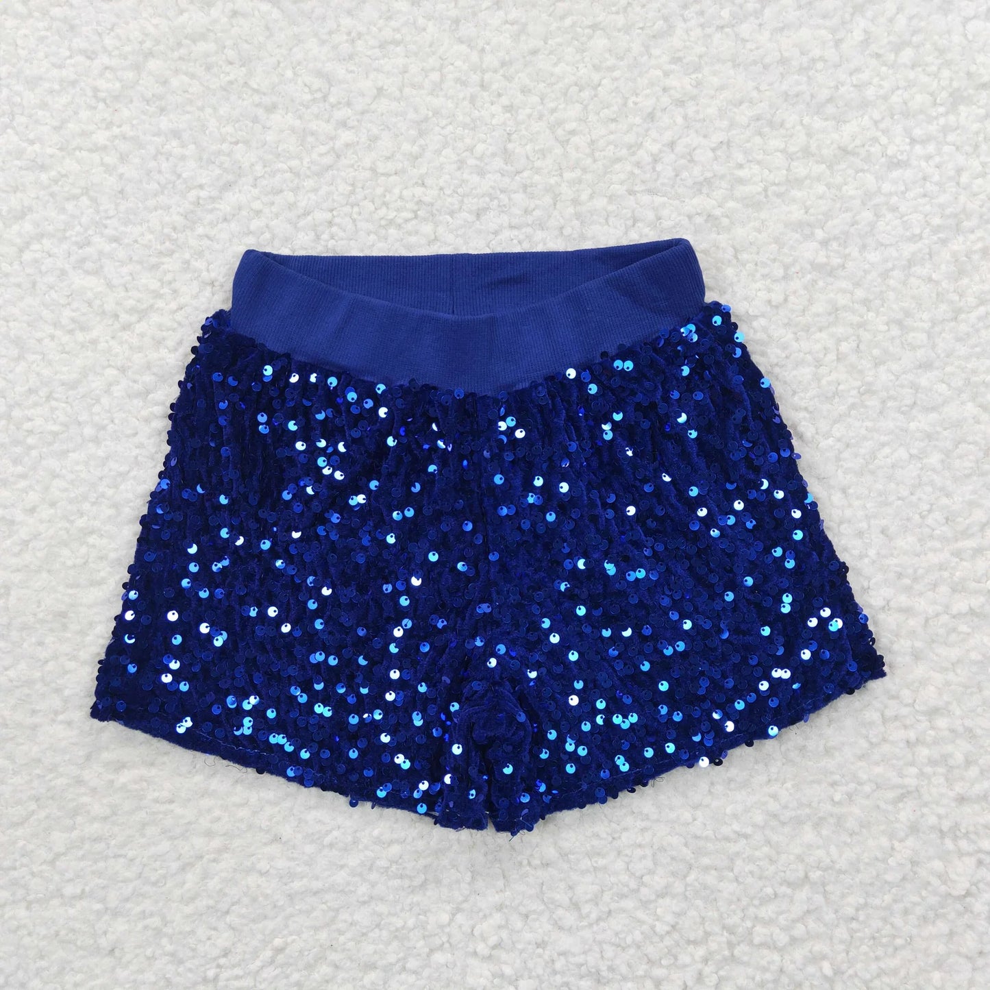 SS0038 Baby Girls Kids Blue Sequins Shorts Bottoms Clothes