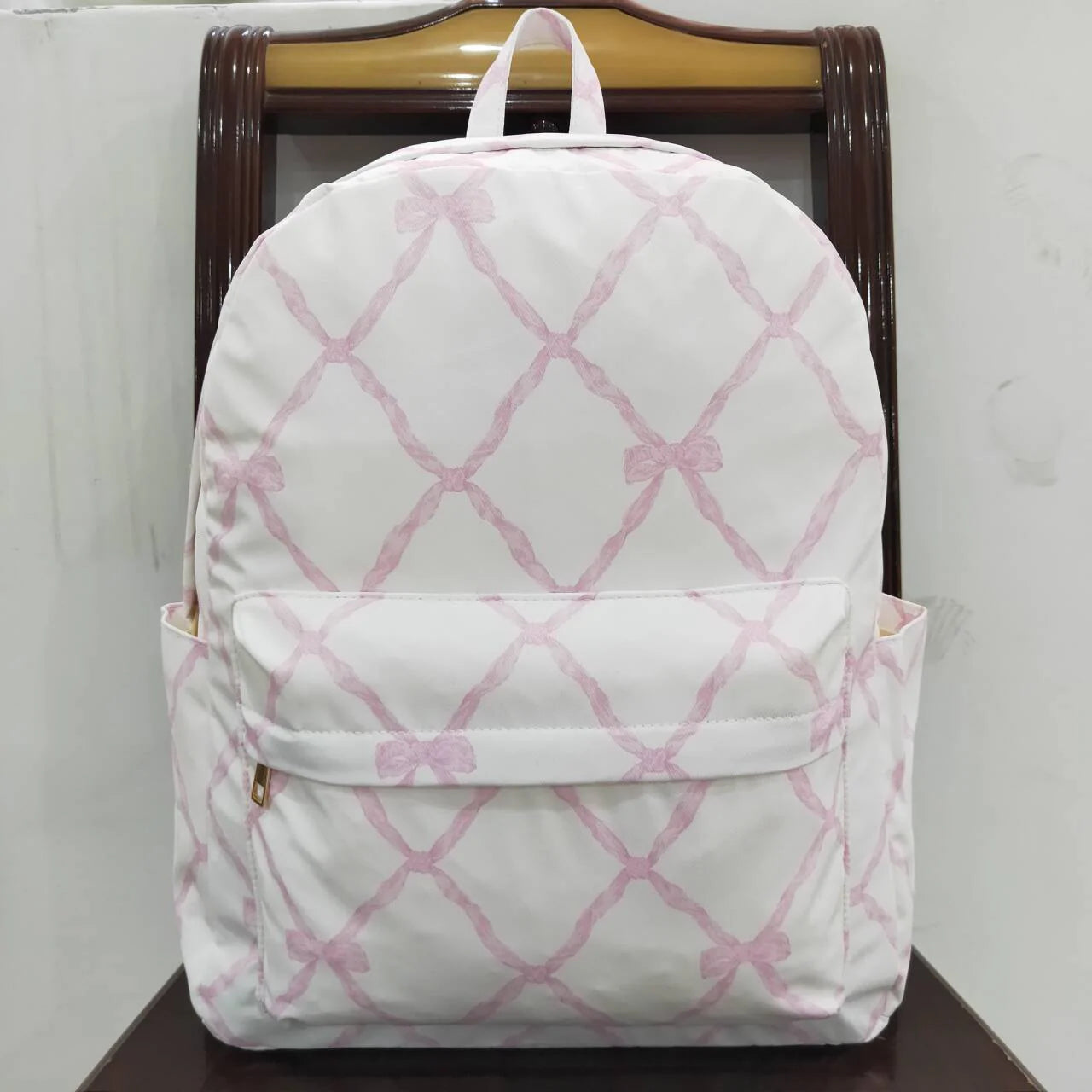 USA Shop Baby Girls Kids Pink Bows Backpack Zip Back Bag