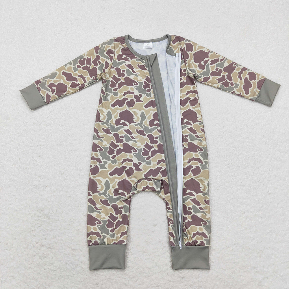 USA Shop Baby Boys Infant Long Sleeves Camo Zipper Bamboo Romper