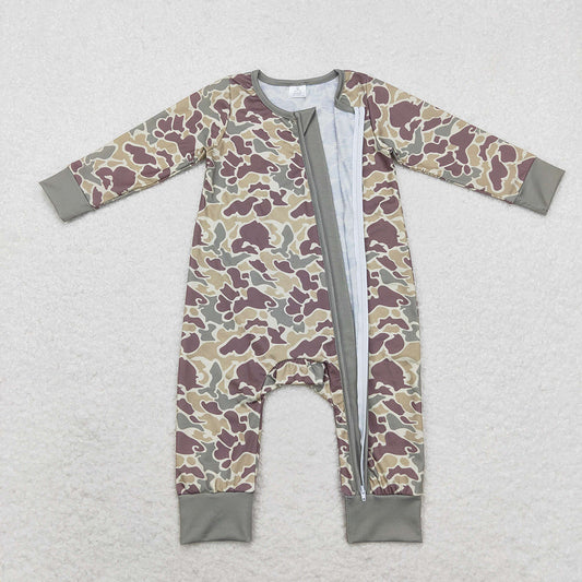 USA Shop Baby Boys Infant Long Sleeves Camo Zipper Bamboo Romper
