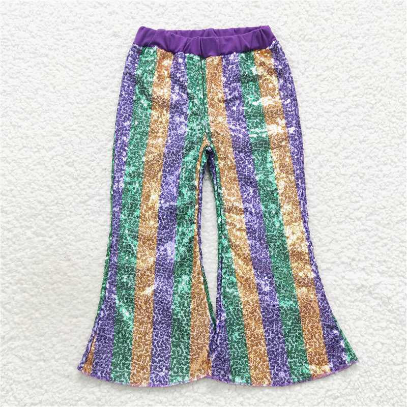 USA Shop Baby Girls Kids Stripes Sequin Bell Pants Bottom Clothes