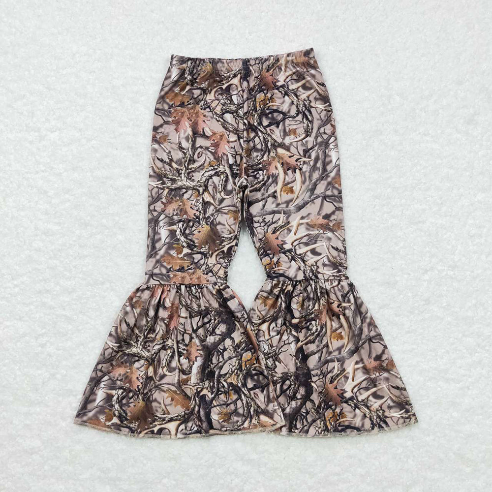 USA Shop Baby Girls Kids Deer Camo Bell Bottom Pants Hunting Clothes