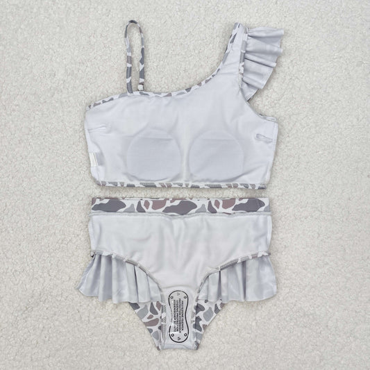 USA Shop Baby Girls Kids Light Grey Tops Bummie Shorts Swimsuit Clothes