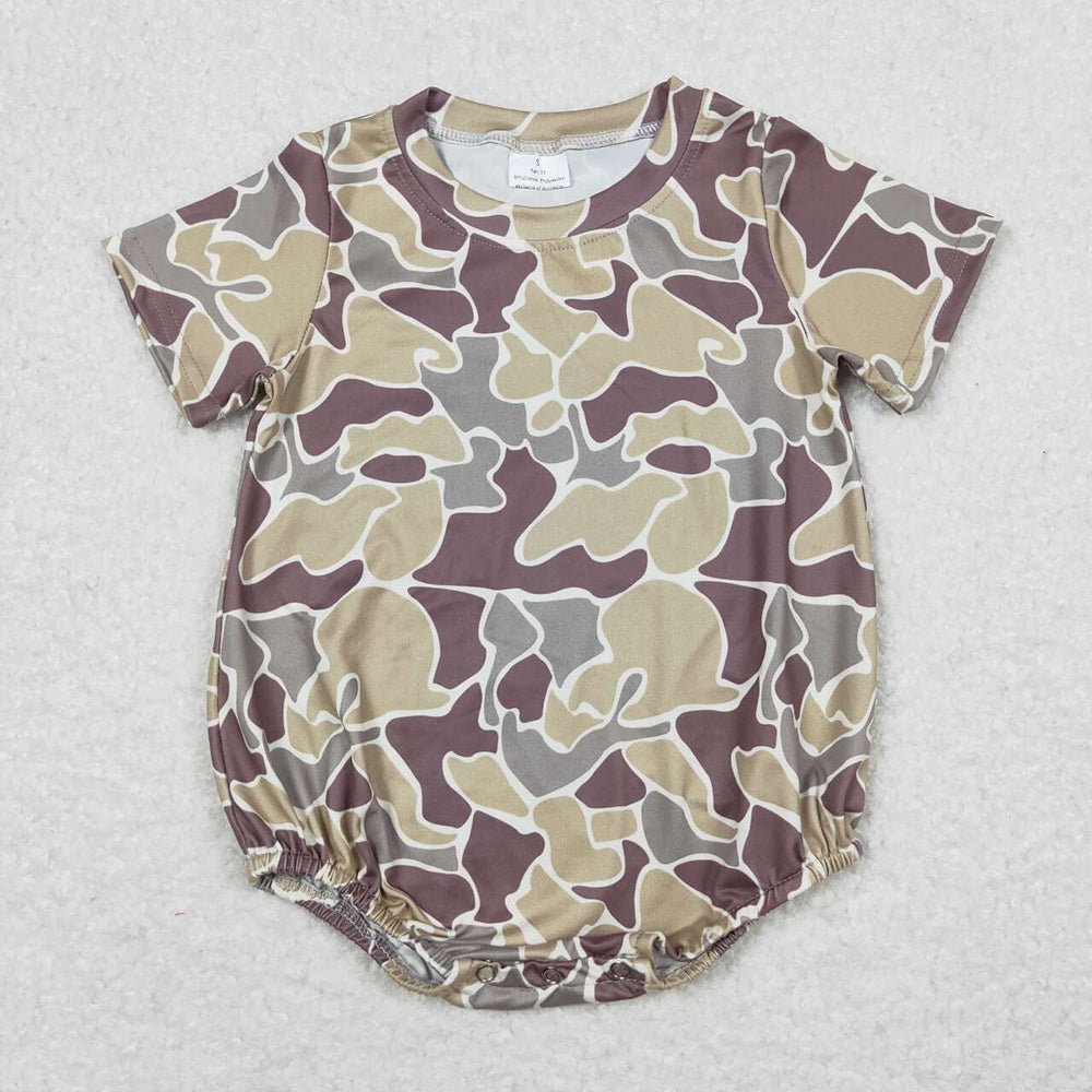 USA Shop Baby Boys Infant Short Sleeves Camo Bubble Romper