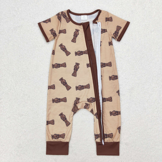 USA Shop Baby Boys Infant Short Sleeves Ducks Camo Bamboo Zipper Romper