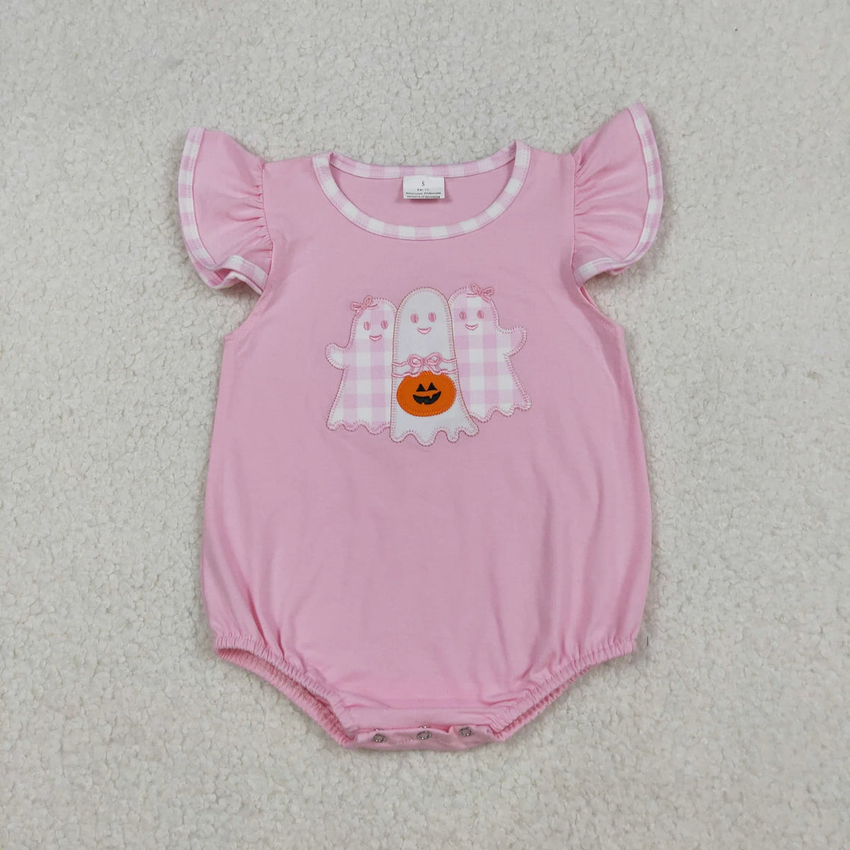 USA Shop Baby Girls Embroidery Ghost Pumpkin Bows Halloween Romper Pink Clothes