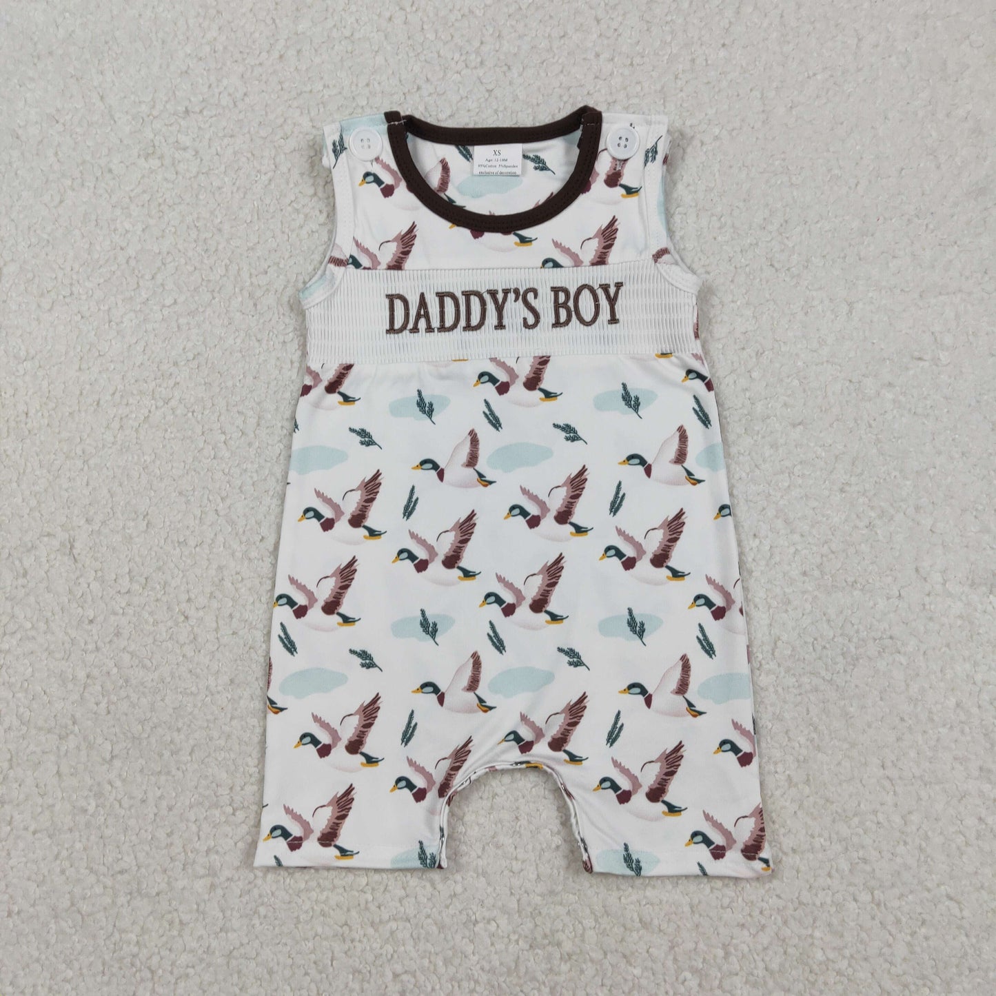USA Shop Baby Boys Infant Embroidery Daddy's Boy Ducks Romper