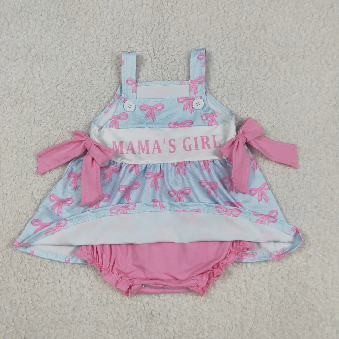 Sibling Baby Kids Straps Mama's Girls Bows Ruffle Dress Romper Summer Clothes