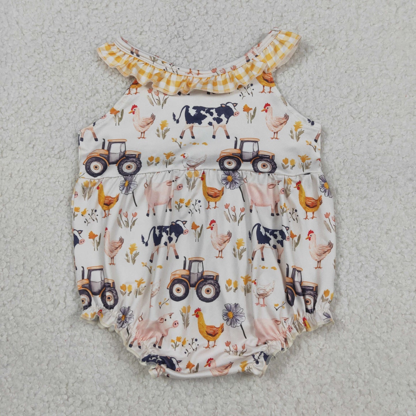 Sibling Baby Girls Kids Farm Animals Flower Tunic Ruffle Shorts Sets Rompers