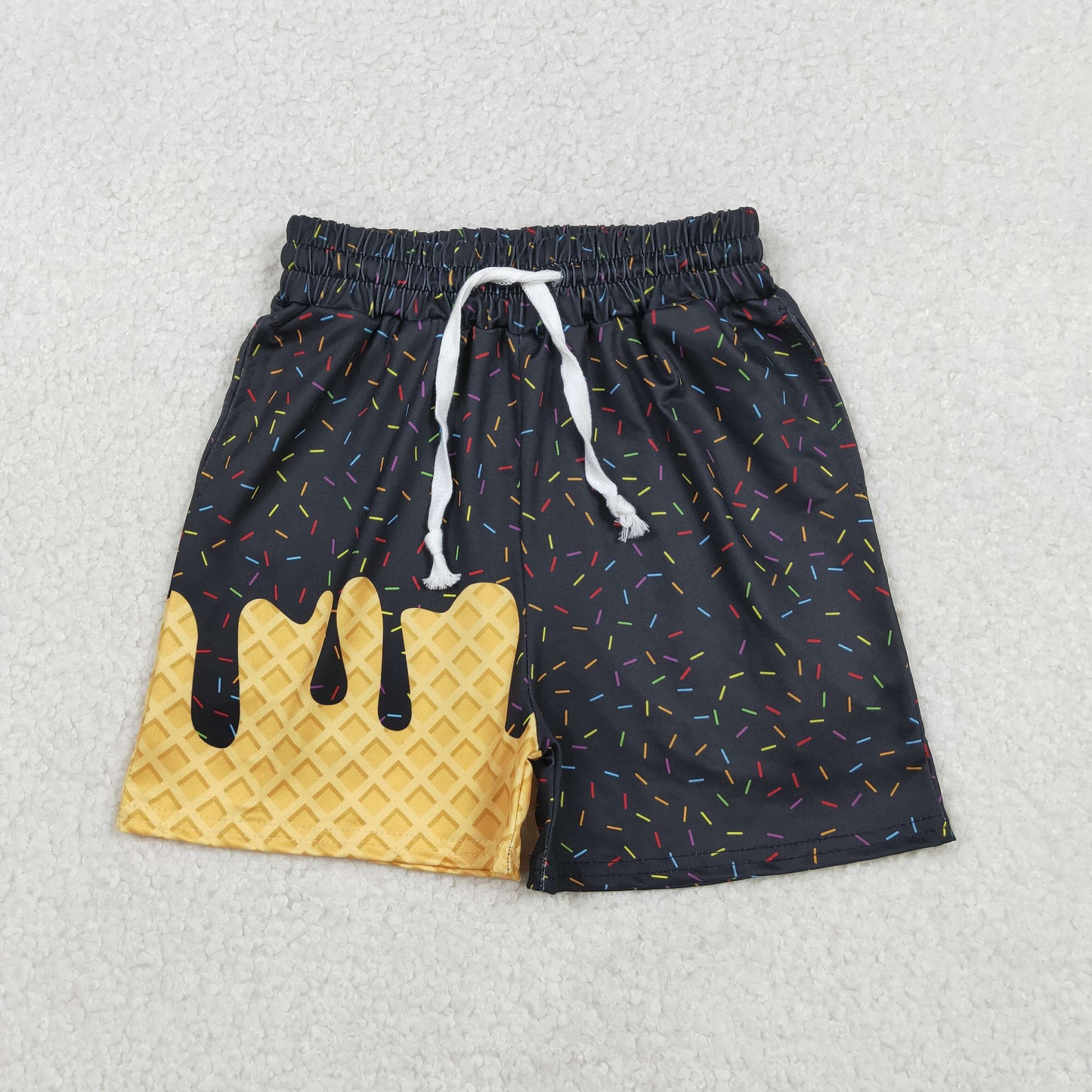 USA Shop Baby Boys Black Sprinkles Drip Pockets Shorts Bottoms Clothes