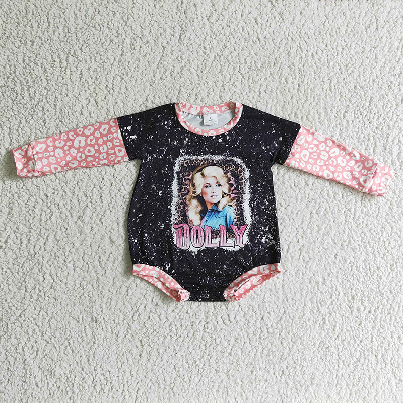 Promotion Baby Girl Long Sleeves Leopard Singer Romper