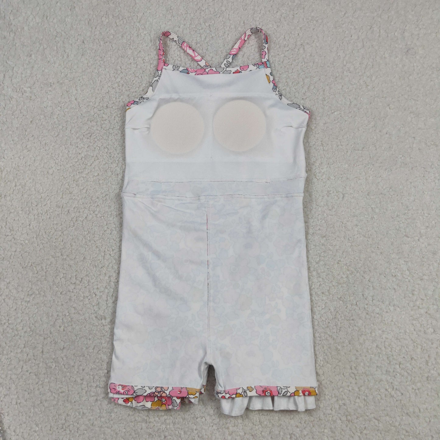 GSD2278 Baby Girls Kids Sleeveless Flower Shorts Knee Length Dress Yoga Pink Clothes
