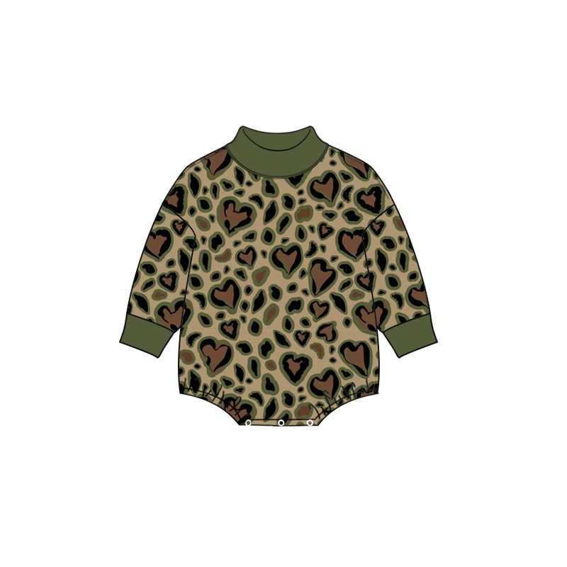 Moq 5 Preorder Baby Kids Infant Long Sleeves Hearts Valentine Romper Green Clothes