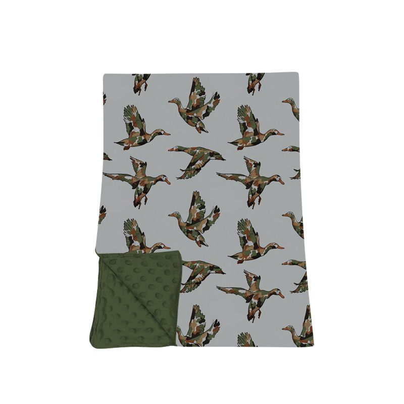 Moq 5 Preorder Baby Boys Toddler Camo Ducks Green Blanket